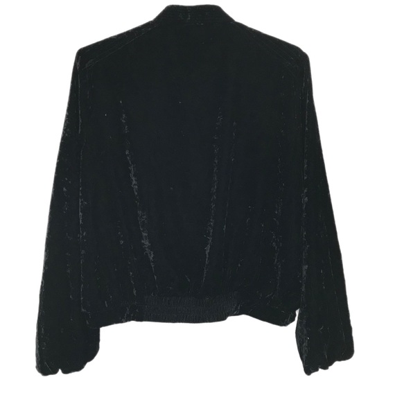 Splendid Black Velvet Bomber Jacket - Picture 2 of 6